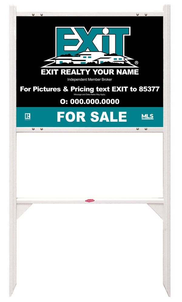 White Angle Iron Frame and Sign Panel Unit, 18h x 24w