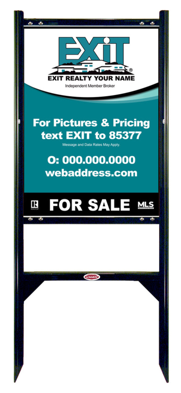 Black Angle Iron Frame and Sign Panel Unit, 24h x 18w