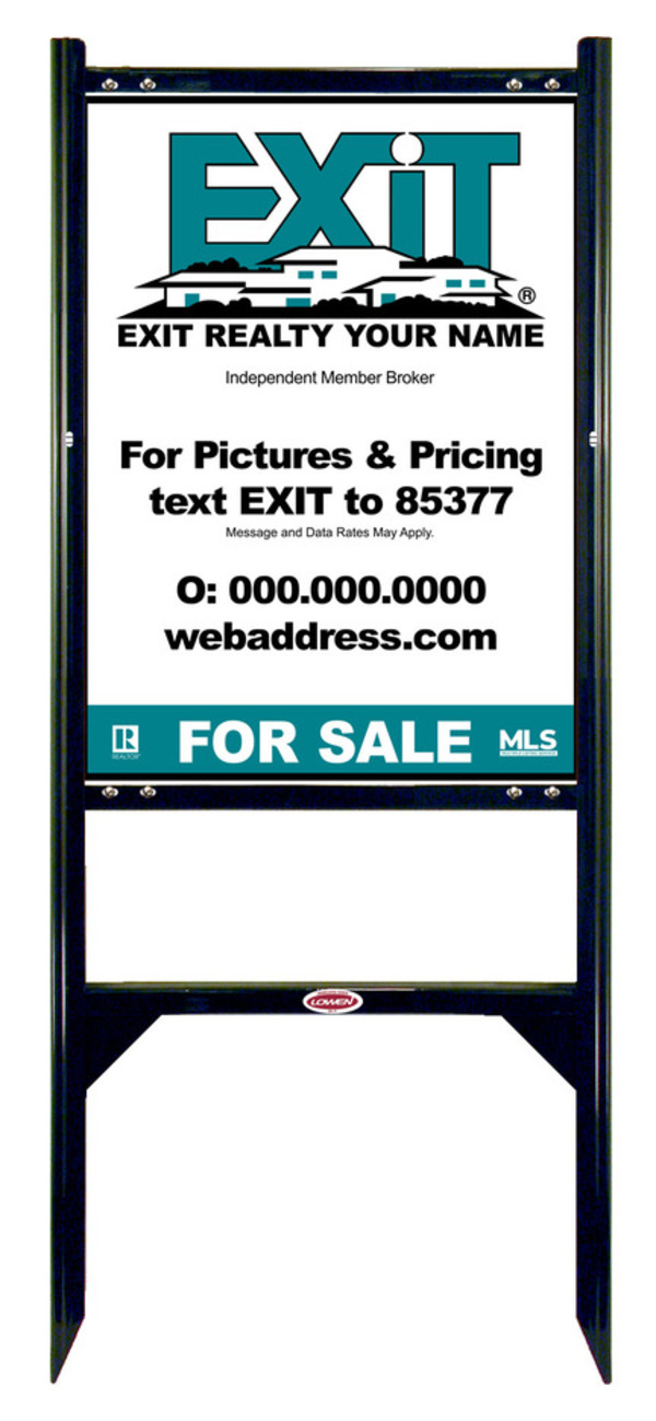 Black Angle Iron Frame and Sign Panel Unit, 24h x 18w