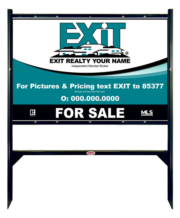 Black Angle Iron Frame and Sign Panel Unit, 24h x 36w