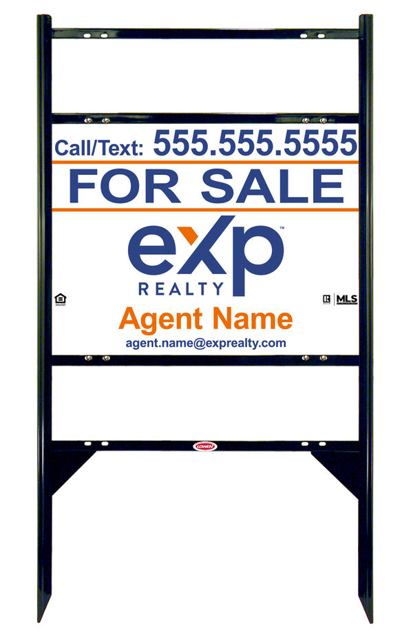 Angle Iron Frame with Two Rider Inserts and Agent Sign Panel Unit, 18h x 24w