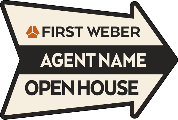 Agent Name Open House Arrow sign Panel, 18h x 24w, 4mm Corrugated Plastic