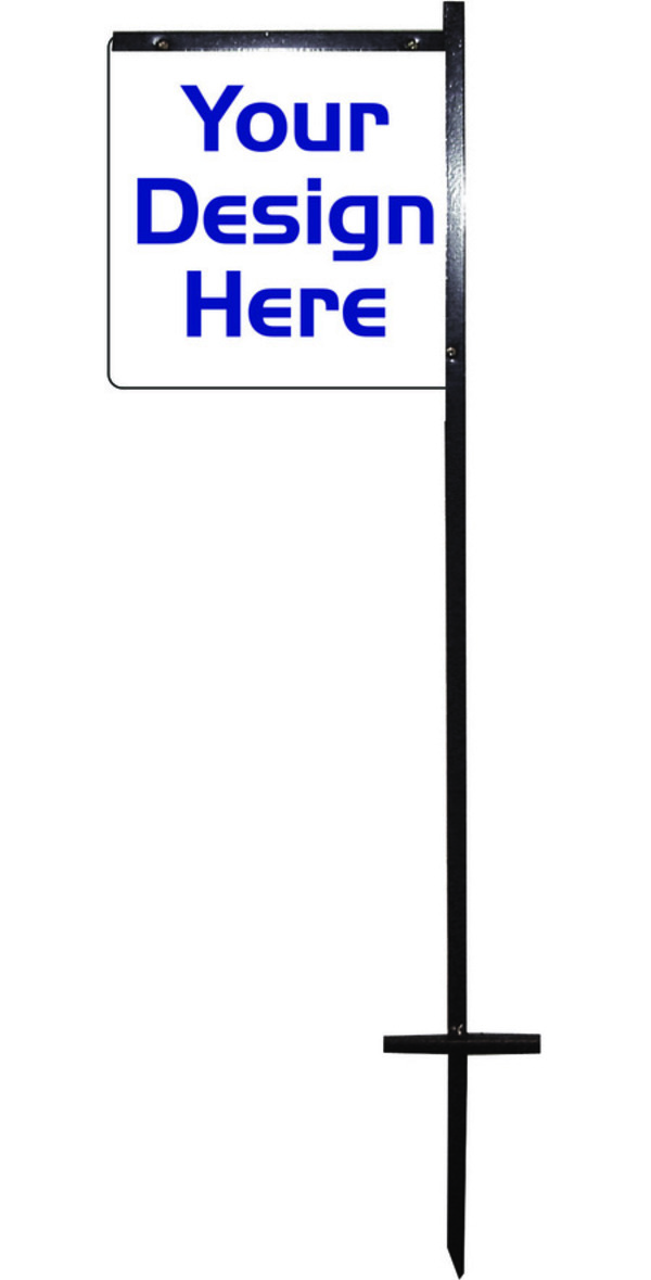 Angle Iron Flag Stake and Sign Panel Unit, 12h x 12w