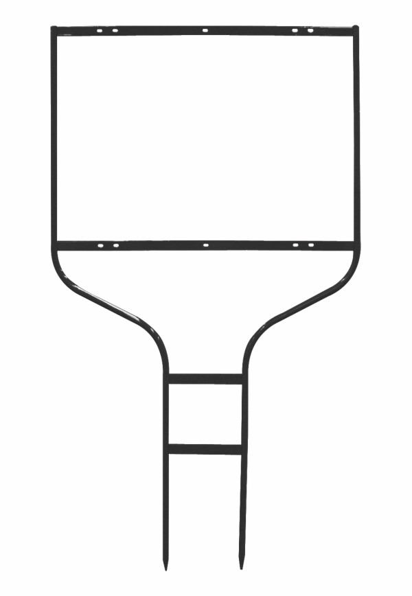 Real Estate Round Rod Sign Frame,  18h x 24w - Black