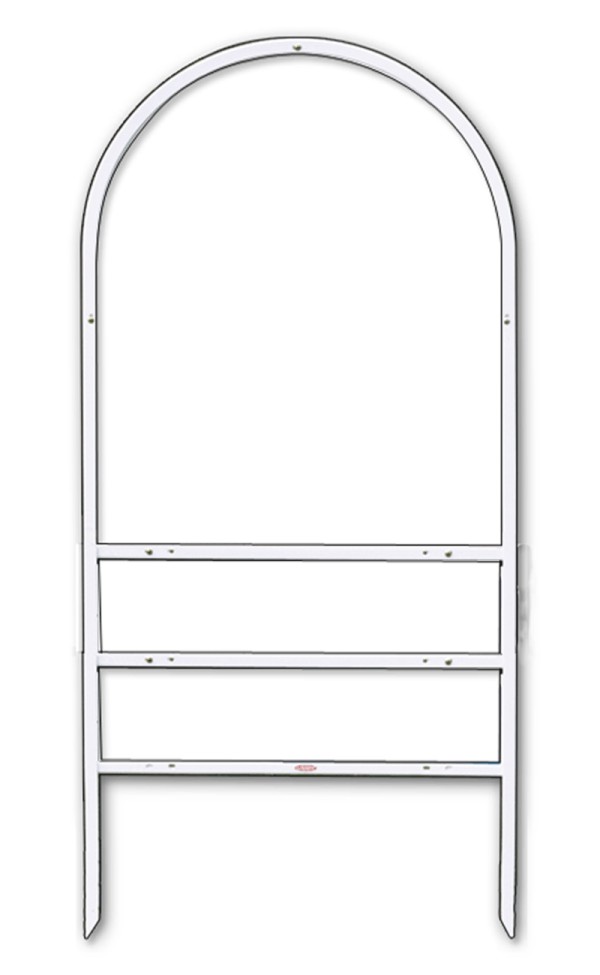 Real Estate Arc Sign Frame with Two Rider Inserts,  30h x 24-w White