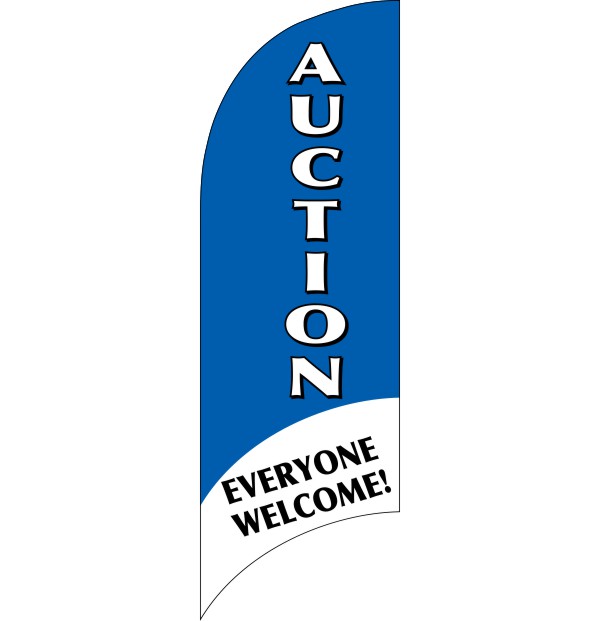 Real Estate Auction Everyone Welcome Feather Flag only, 7-foot