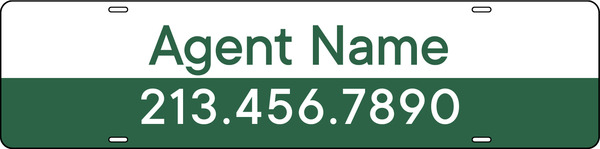 Agent Name Sign Rider, 6h x 24w, 3MM Aluminum Composite