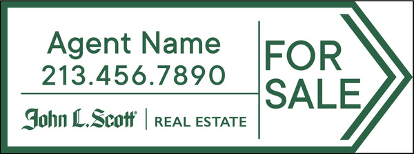 Directional  Agent Name For Sale Sign Panel, 9h x 24w, 4mm Corrugated plastic