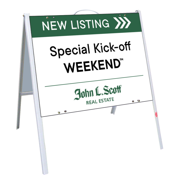 Angle Iron A-Frame and New Lising Sign Panel Unit, 18h x 24w, .050 poly