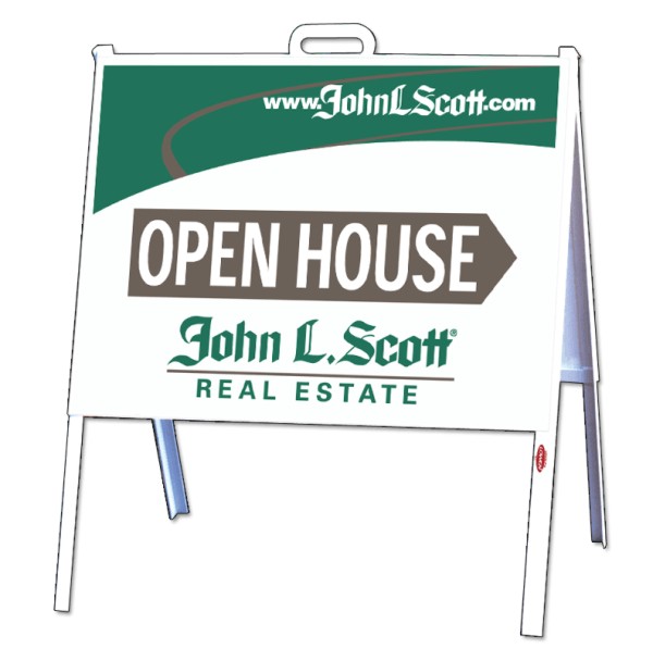 Angle Iron A-Frame and open house sign panel unit, 24 GA steel 18h x 24w