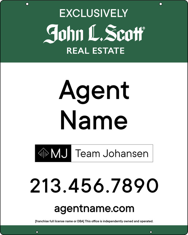 Hanging Agent Sign Panel, 30h x 24w, 3MM Aluminum Composite