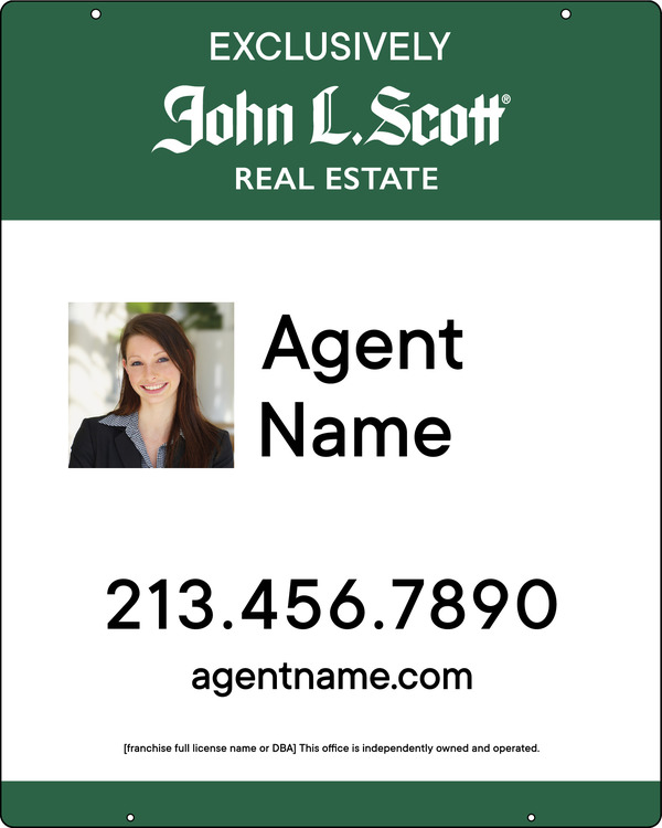 Hanging Agent Photo Sign Panel,  24 GA steel 30h x 24w