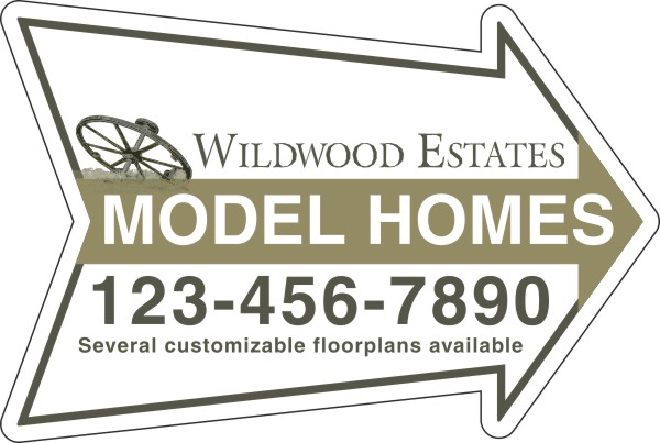 Arrow-Shaped Yard Sign Panel, Corrugated Plastic 18h x 24w