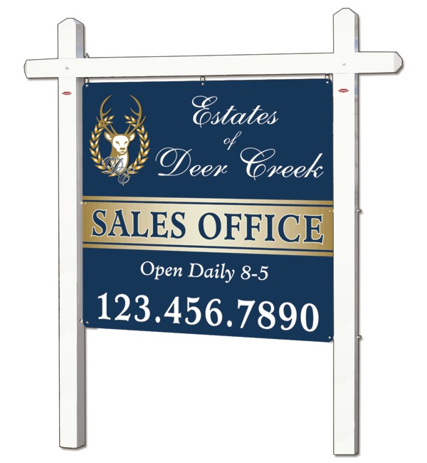 Aluminum Post and Commercial Sign Unit, 36h x 36w, White