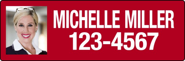 photo sign rider, 24 GA steel 6h x 18w