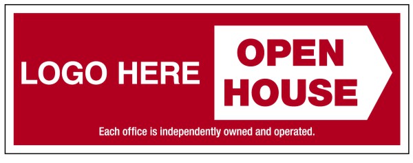 Open House Sign Panel, 4mm Corrugated Plastic 9h x 24w