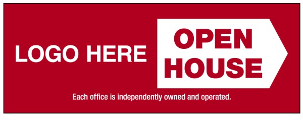 Open House Sign Panel, 24ga Steel 9h x 24w