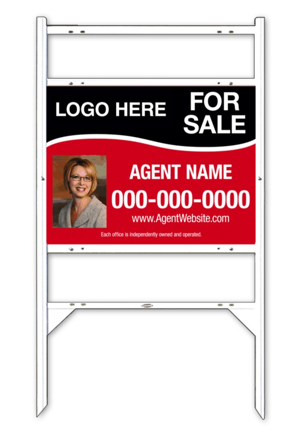 White angle iron frame and photo sign panel unit with two rider inserts, 24 GA steel 18h x 24w