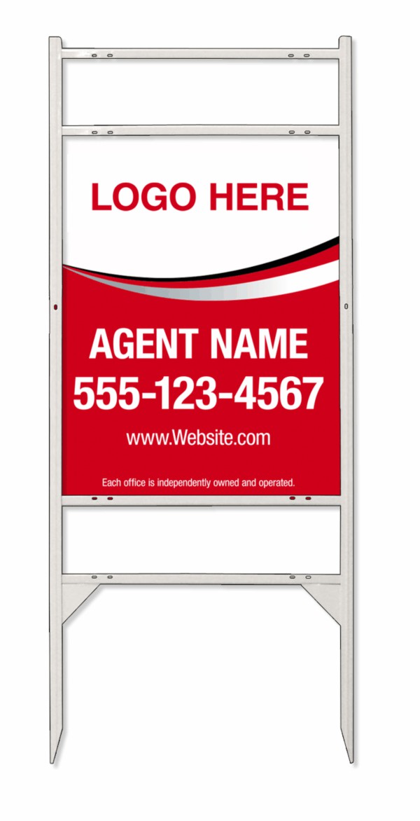 White Angle Iron Frame and sign panel unit with two Rider Inserts, 24 GA steel 24h x 18w