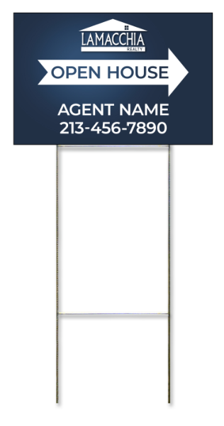 Wire Stake and Open House Agent Name Panel Unit, 12h x 18w, 4mm Corrugated Plastic