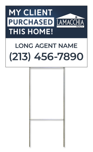 Wire Stake and Agent Name Panel Unit, 18h x 24w, 4mm Corrugated Plastic