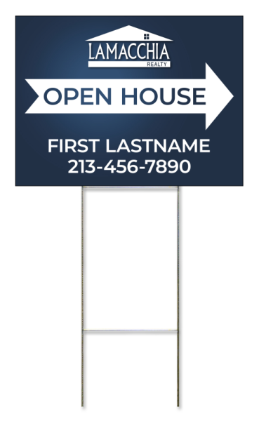 Wire Stake and Open House Agent Name Panel Unit, 18h x 24w, 4mm Corrugated Plastic