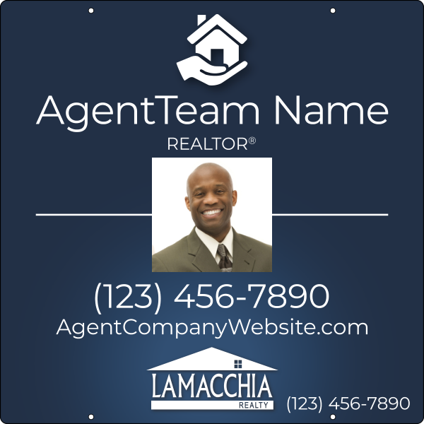 Agent Photo Team Name w Logo Office Phone Hanging Sign Panel, 30h x 30w, 3mm Aluminum Composite