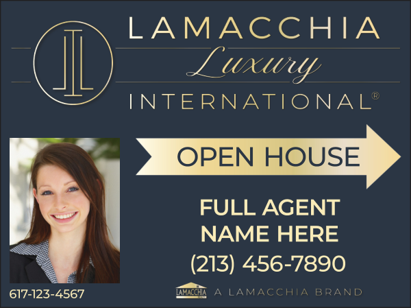 Directional Luxury Agent Photo Open House (2) SF Sign Panels, 18h x 24w, 4mm Corrugated Plastic