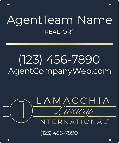 Luxury Agent Team Name Office Phone Hanging Sign Panel, 24h x 20w, 3mm Aluminum Composite