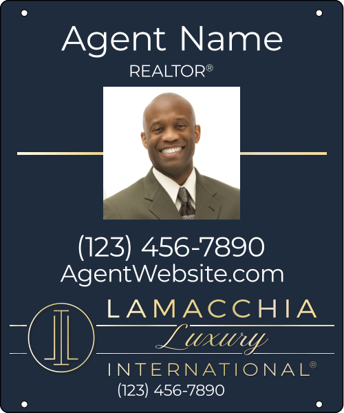Luxury Agent Photo Team Name Office Phone Hanging Sign Panel, 24h x 20w, 3mm Aluminum Composite