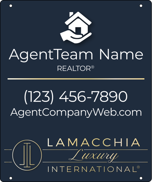 Luxury Agent Team Name w Logo Hanging Sign Panel, 24h x 20w, 3mm Aluminum Composite