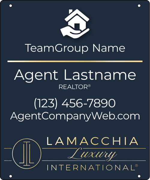 Luxury Agent Team Group Name w Logo Hanging Sign Panel, 24h x 20w, 3mm Aluminum Composite