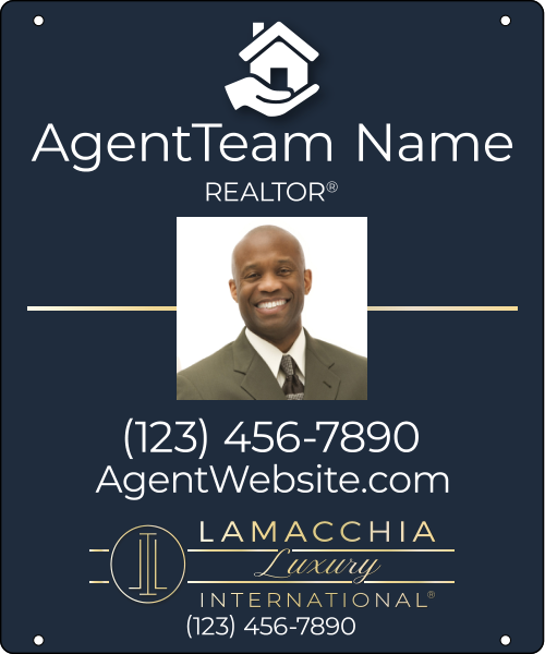 Luxury Agent Photo Team Name w Logo Office Phone Hanging Sign Panel, 24h x 20w, 3mm Aluminum Composite