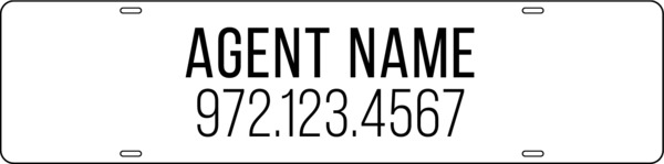 Agent Name Sign Rider, 6h x 24w, Steel