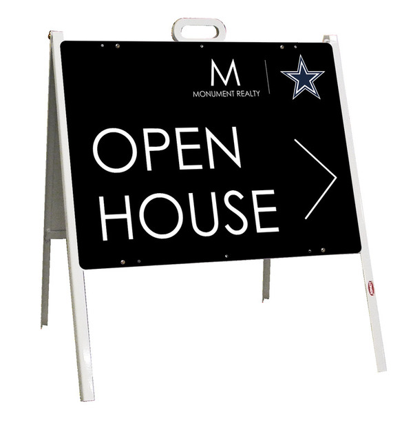 Angle Iron A-Frame and Open House w Star Sign Panel Unit, 18h x 24w, Steel