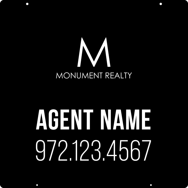 Hanging Agent Name Sign Panel, 24h x 24w, Steel