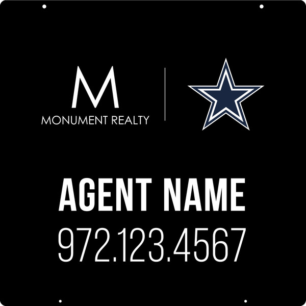 Reflective Hanging Agent Name Sign Panel, 24h x 24w, Steel