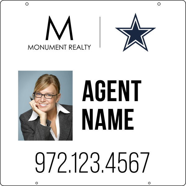 Hanging Agent Photo Sign Panel, 24h x 24w, Steel