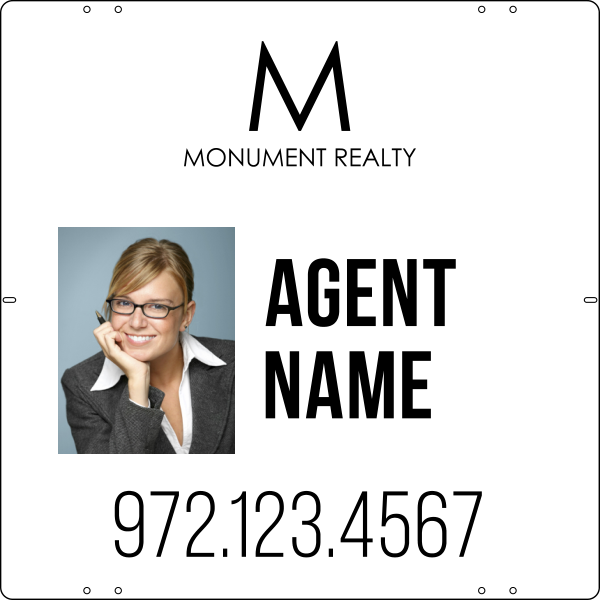 Agent Photo Sign Panel, 24h x 24w, Steel