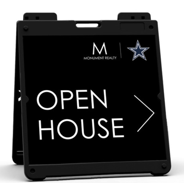 Heavy Duty Plastic A-Frame and Open House w Star Sign Panel Unit, 24h x 24w, Aluminum Composite