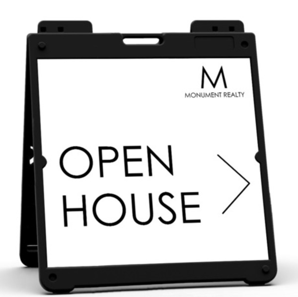 Heavy Duty Plastic A-Frame and Open House Sign Panel Unit, 24h x 24w, Aluminum Composite
