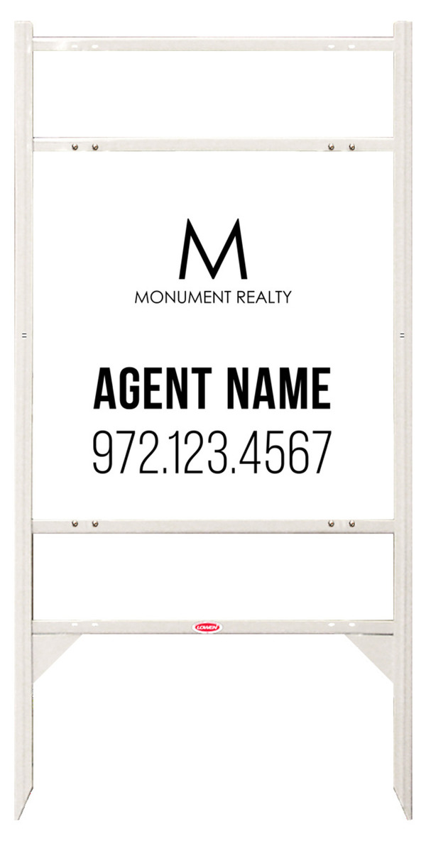 Angle Iron Frame w 2 Rider Inserts and Agent Name Sign Panel Unit, 24h x 24w, Steel