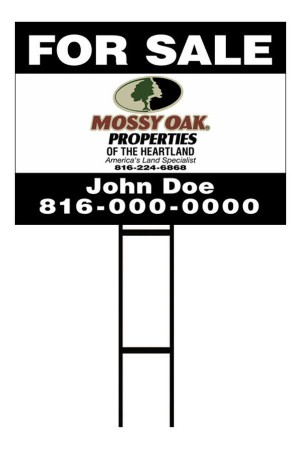 Round Rod H-Stake and Agent Sign Panel Unit, 18h x 24w, 10mm