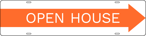 Open House Message Sign Rider, 6h x 24w, Steel