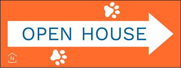 Directional Open House Sign Panel, Corrugated 4mm, 9h x 24w