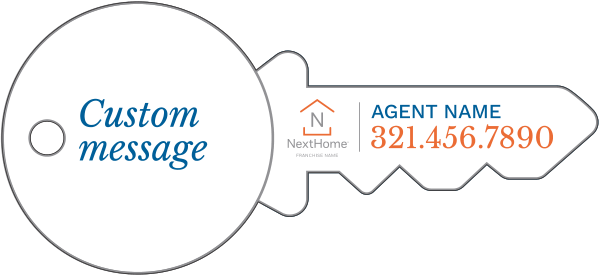 Key Shaped Sign Panel, 16h x 35w, 4mm Corrugated Plastic