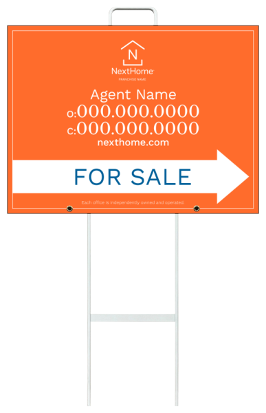 Grab and Go Agent For Sale Sign Panel Unit, 18h x 24w, 4mm Corrugated