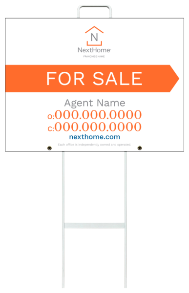 Grab and Go Agent For Sale Sign Panel Unit, 18h x 24w, 4mm Corrugated