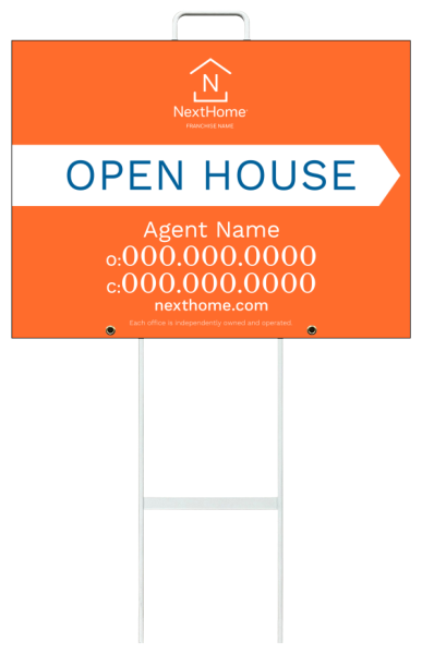 Grab and Go Agent Open House Sign Panel Unit, 18h x 24w, 4mm Corrugated