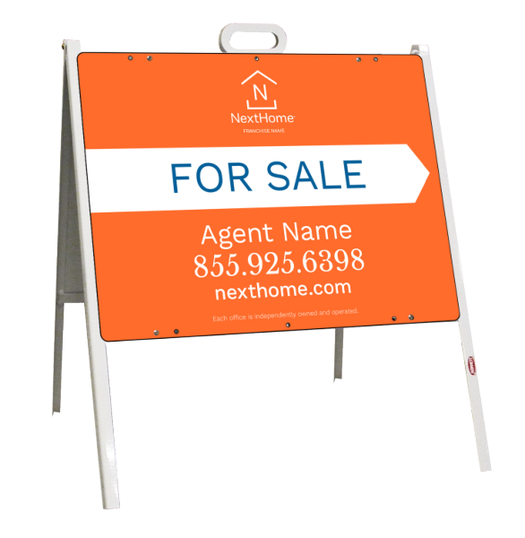 A-Frame and Agent For Sale Sign Panel Unit, 18h x 24w, Steel